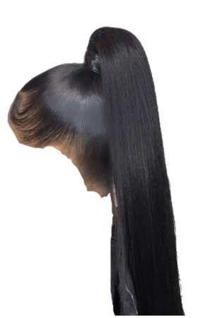 high ponytail with weave