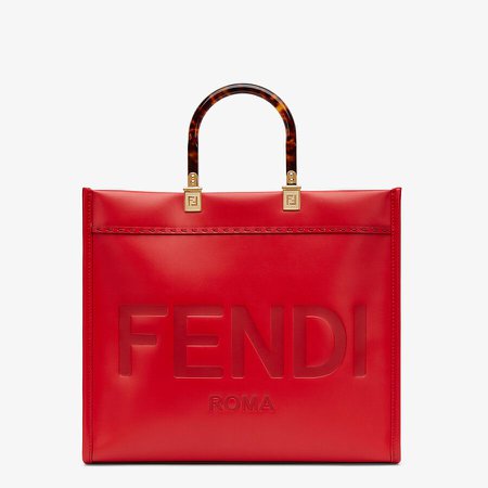 Red leather bag - FENDI SUNSHINE MEDIUM | Fendi