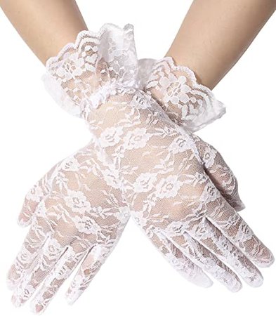Amazon.com: Girls Lace Gloves Tea Party Elegant Gloves Formal Gloves Princess Dress Gloves for Wedding Pageant (White): Clothing