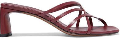 Mannia Leather Sandals - Burgundy
