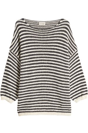 Striped Pullover with Cotton and Linen Gr. XS/S