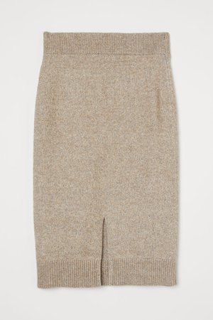 Knitted skirt - Beige marl - Ladies | H&M IN