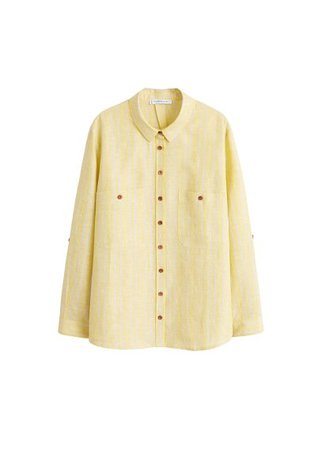Violeta BY MANGO Button linen shirt