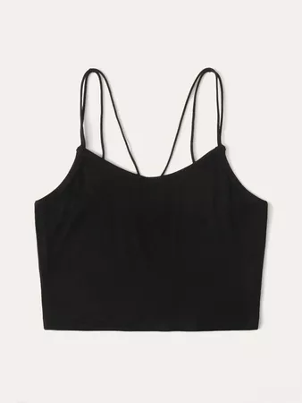Solid Ribbed Knit Cami Top | SHEIN USA black