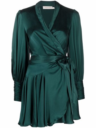 ZIMMERMANN Wrap Silk Short Dress - Farfetch