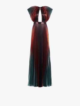 Pleated evening dress in rainbow degrade lame | GIVENCHY Paris