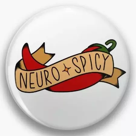 neuro spicy button pin - Google Search