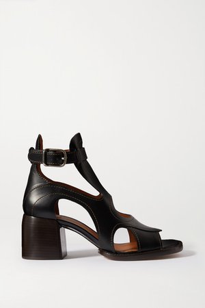 Gaile Leather Sandals - Black