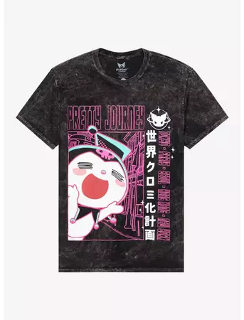 Kuromi's Pretty Journey Dark Wash Boyfriend Fit Girls T-Shirt | Hot Topic