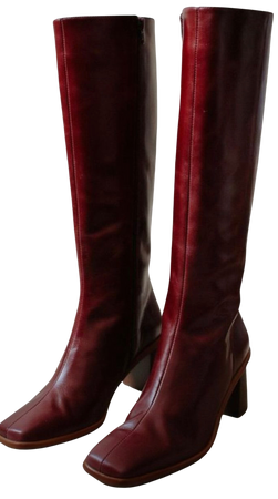 Burgundy Tall Leather Boots