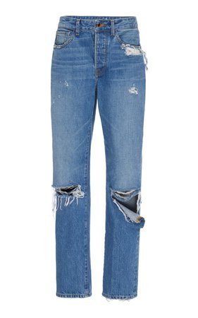 Distressed High-Rise Boyfriend Jeans by Brandon Maxwell | Moda Operandi
