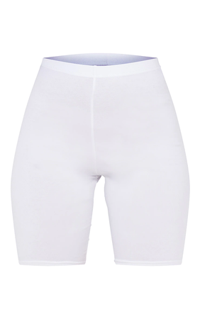white biker shorts