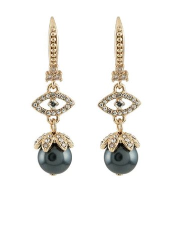 Shop Marchesa Notte faux-pearl drop earrings with Express Delivery - FARFETCH