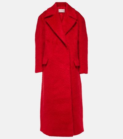 Mohair Blend Coat in Red - Valentino | Mytheresa