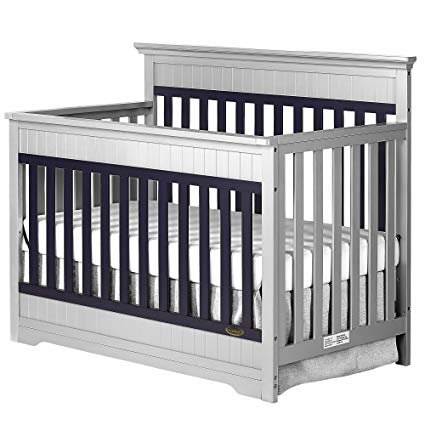 Amazon.com : Dream On Me Chesapeake 5-in-1 Convertible Crib, Platinum and Navy : Baby