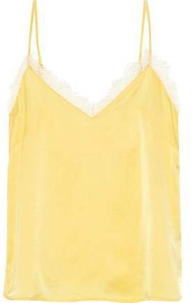 Lace-trimmed Silk-satin Camisole