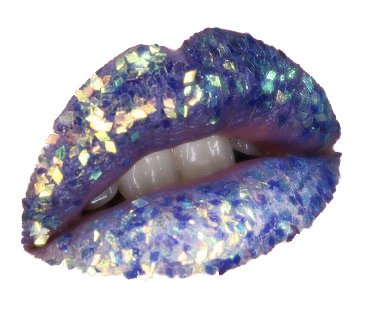 iridescent chunky glitter lip art