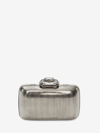 Mini Clutch in Antique Silver | Alexander McQueen GB