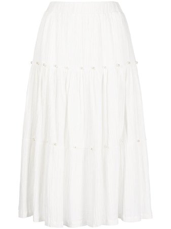 b+ab pearl-embellished Tiered Skirt - Farfetch