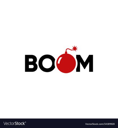Typography boom word concept Royalty Free Vector Image