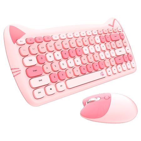 Kawaii Candy Cat Wireless Keyboard Mouse Set - Limited Edition