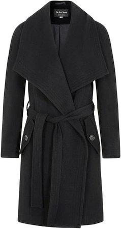 Amazon.com: De La Creme -Women`s Winter Wool Cashmere Wrap Coat with Large Collar : Clothing, Shoes & Jewelry