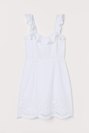 Dress with Ruffles - White