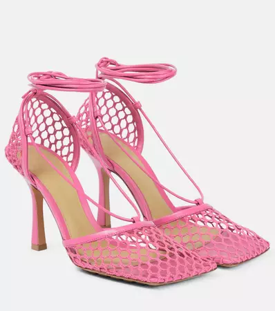 Stretch Leather Trimmed Sandals in Pink - Bottega Veneta | Mytheresa