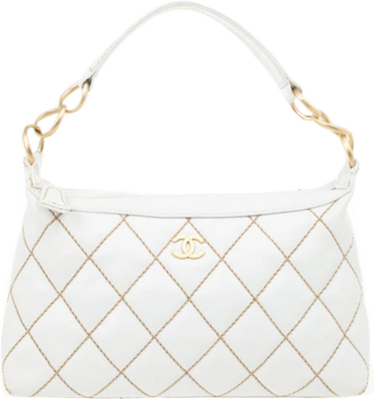 Chanel Calfskin Quilted Surpique Hobo White Bag