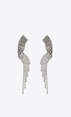Crystal Twist earrings in metal | Saint Laurent United States | YSL.com