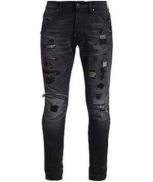 G-Star RAW Men's Distressed Zip Knee Jeans - Black Denim - Size 32X32