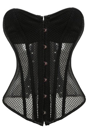 *clipped by @luci-her* Atomic Black Mesh See Through Bustier Corset | Atomic Jane Clothing