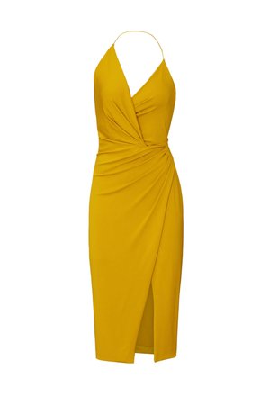 Antique Gold Halter Dress by Cushnie for $225 - $240 | Rent the Runway