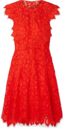 Corded Lace Dress - Red