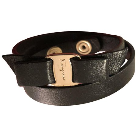 Leather bracelet Salvatore Ferragamo Black in Leather - 9637297