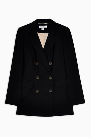 Black Twill Double Breasted Suit Blazer | Topshop