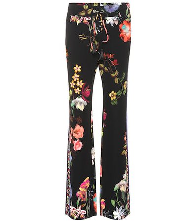 Floral-printed pants