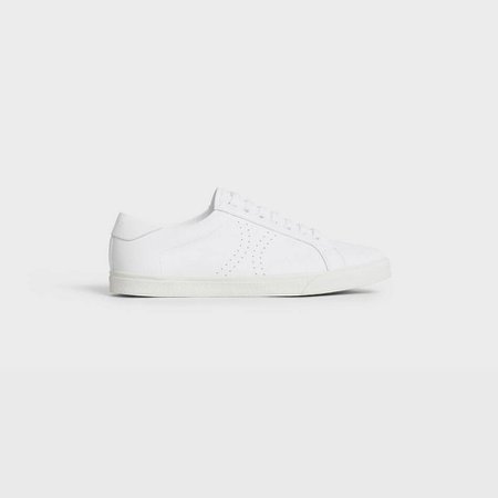 CELINE TRIOMPHE Low lace up sneaker in Calfskin - White | CELINE