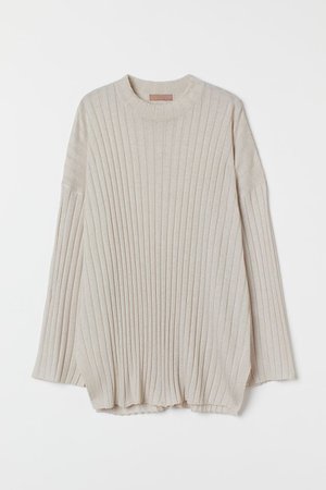 Ribbed Sweater - Light beige - Ladies | H&M US