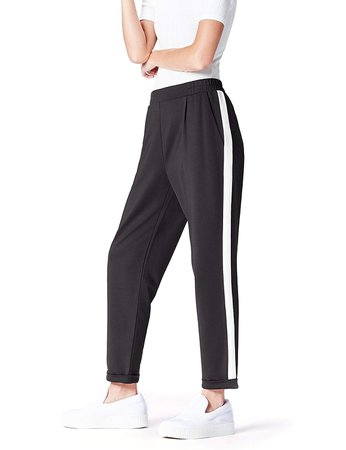 FIND Women's Side Stripe Trouser, Black (Schwarz), 12 (Manufacturer size: Medium): Amazon.co.uk: Clothing