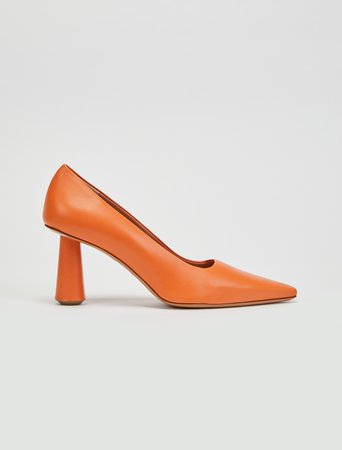Column heel court shoes, orange - Max&Co.