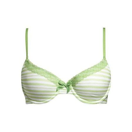 green&white striped bra