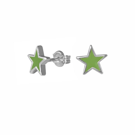 green star earrings