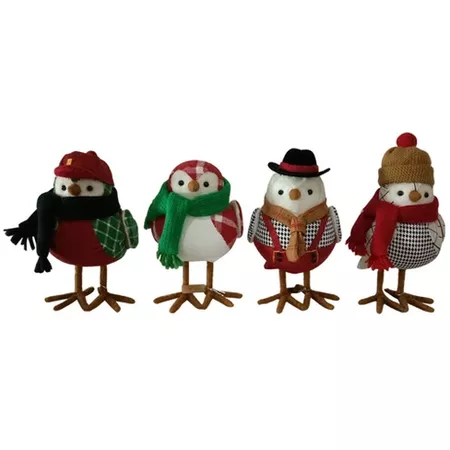 4ct Fabric Toymaker Bird Holiday Figurine Set - Wondershop : Target