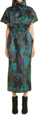 Doria Floral Print Midi Dress