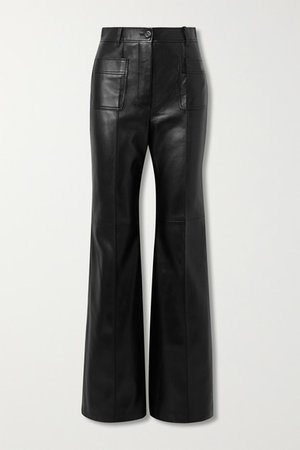 GUCCI Paneled leather wide-leg pants