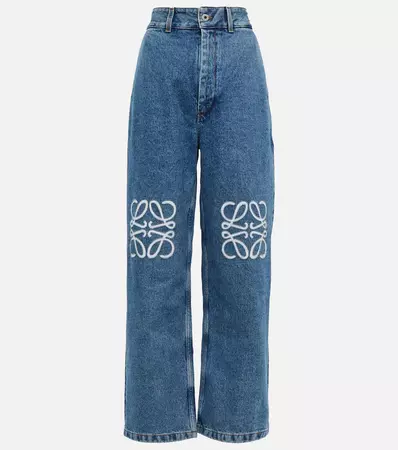 Loewe - Anagram high-rise wide-leg jeans | Mytheresa