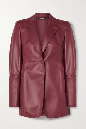 Burgundy Leather blazer | Akris | NET-A-PORTER