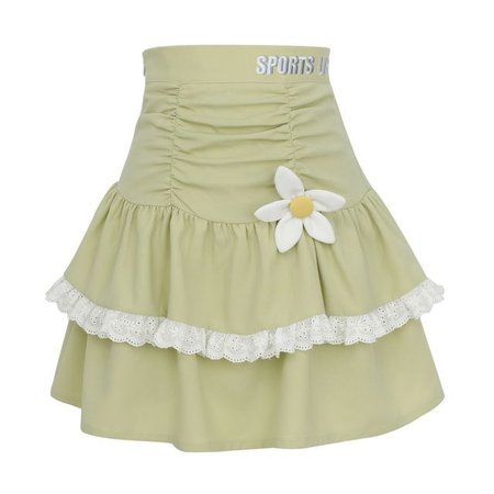 Moriville - Flower Detail Lace Trim Mini A-Line Skirt | YesStyle