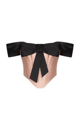 Bow-Embellished Satin Corset Top By Rozie Corsets | Moda Operandi